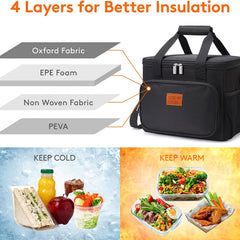 Large Capacity Insulated Lunch Bag Portable Picnic Storage Bag