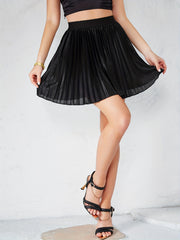 Pleated Mini Skirt High Waist Summer Casual Skirt