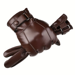 Winter Warm PU Leather Gloves for Cycling Skiing