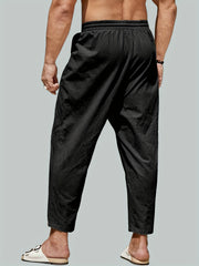 Men's Drawstring Harem Pants Beach Pant Solid Casual Baggy Pants Yoga Trousers