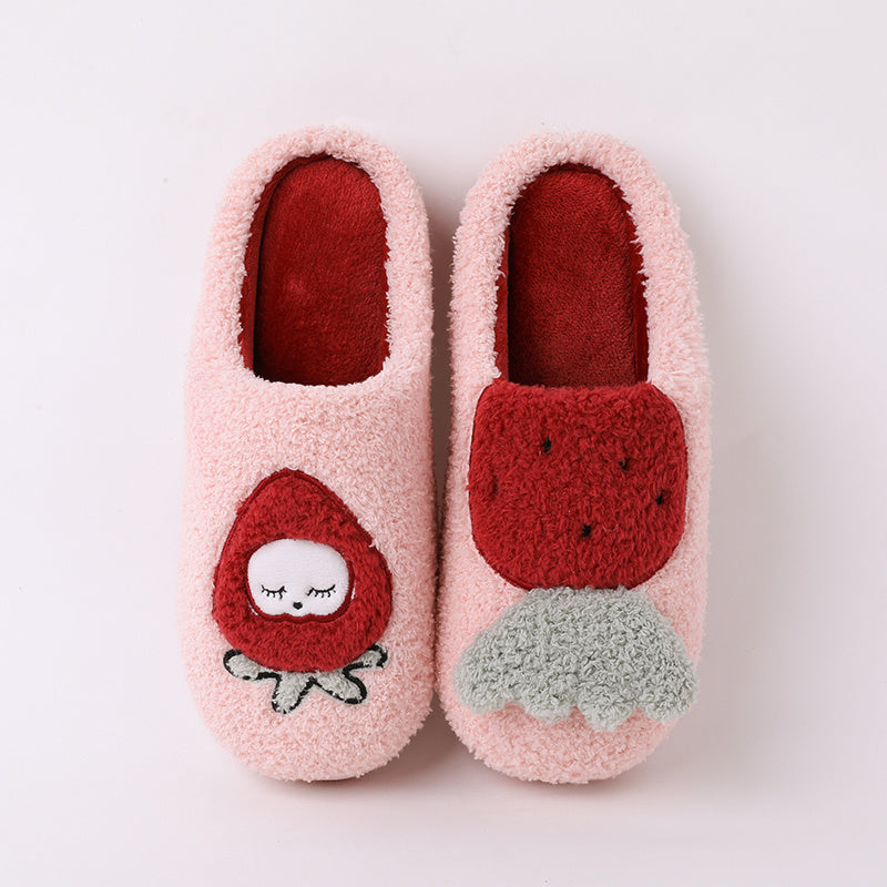 Men's Cartoon Fleece Slippers Cozy Warm Non Slip Comfy Indoor Winter