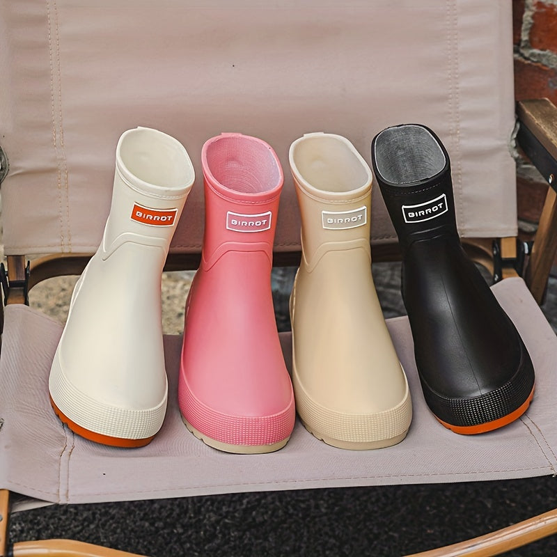 Women's Waterproof Non slip Rain Boots Wear Resistant Short Boots