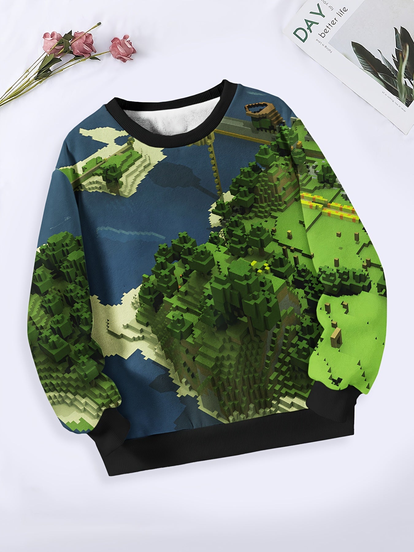 Girls Boys Island Graphic Sweatshirt Long Sleeve Pullover Top