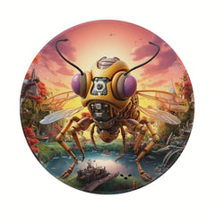 Round Machine Fly Pattern Mouse Pad 20x20cm