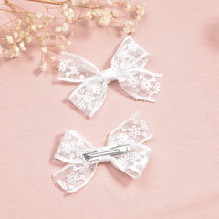 2pcs Girls Lace Bow Hair Clips Hair Accessories