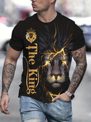 Lion & The KING Men's Graphic Crew Neck T shirt