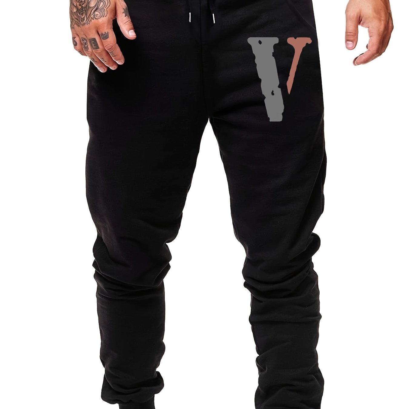 Men's Graphic Print Drawstring Sweatpants With Pockets