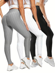 High Waist Honeycomb Yoga Pants Butt Lifting Leggings