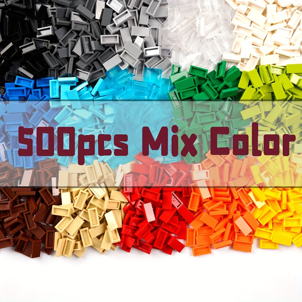 1x2 Tile Flat Bricks Bulk Classic Building Blocks Set