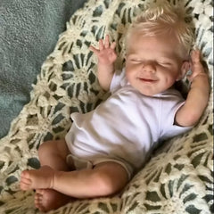 Silicone Vinyl Bebe Reborn Blonde Hair Soft Touch Can Bath Doll