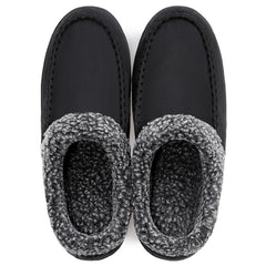 Men's Cozy Plush Lined House Shoes Anti-Skid Slip-On Indoor Bedroom Slippers