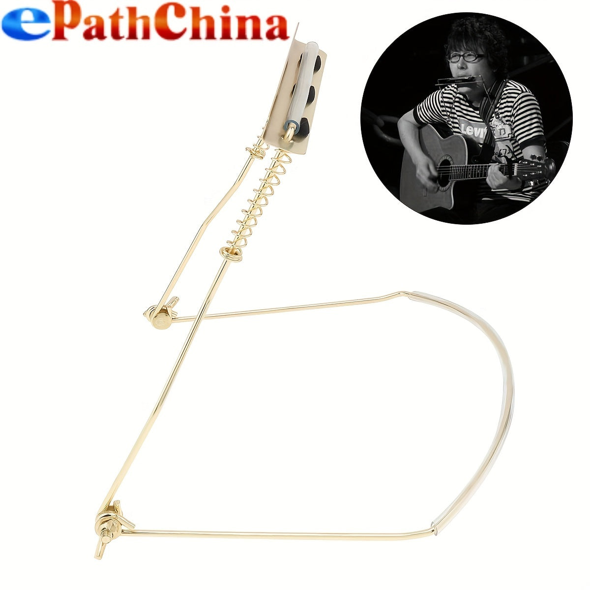 10 Holes Metal Harmonica Neck Holder Adjustable Stand