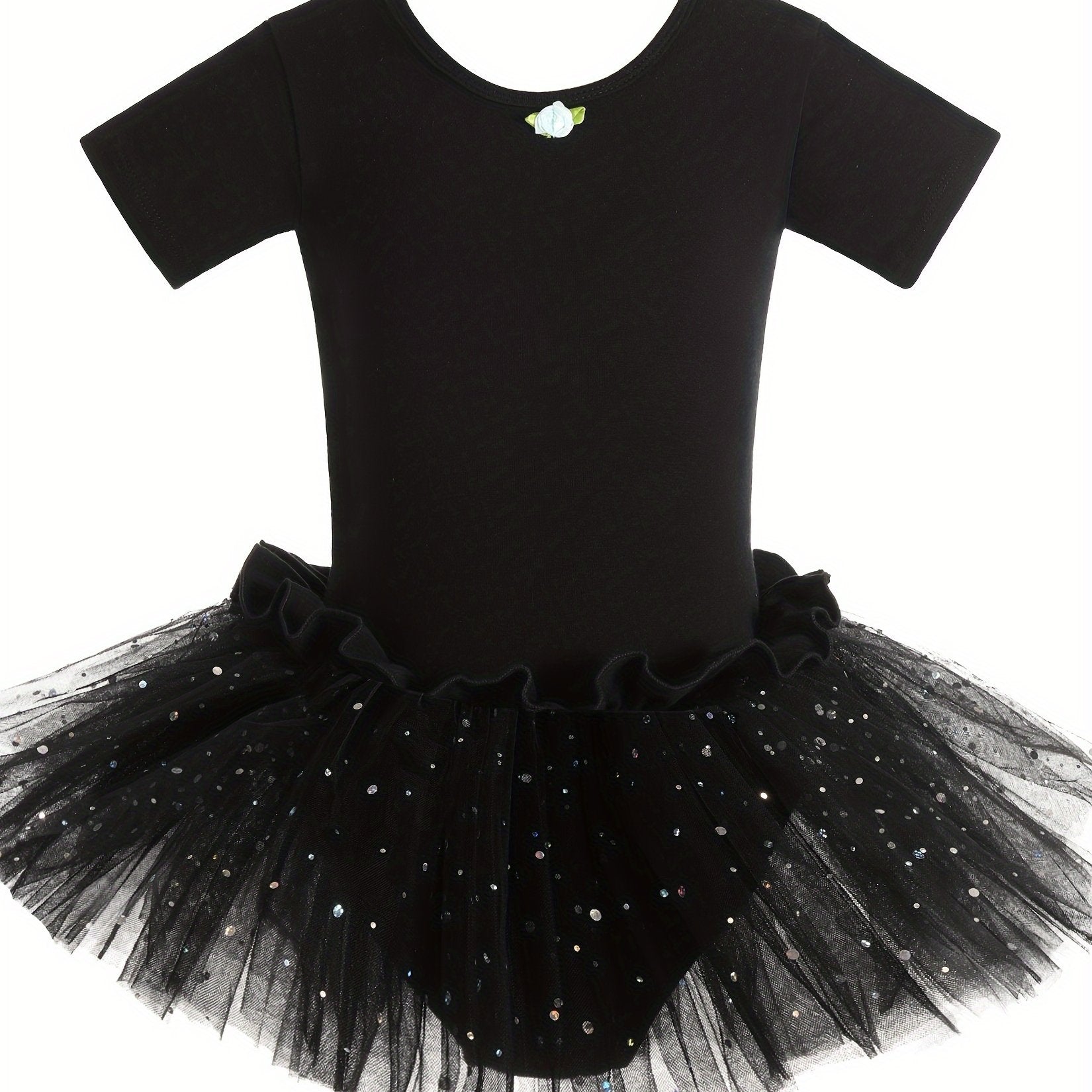 Girls Cotton Sequin Tutu Leotard Ballet Dance Suit