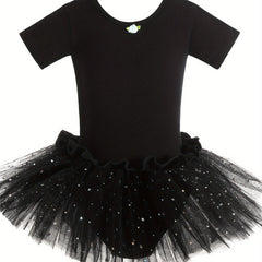 Girls Cotton Sequin Tutu Leotard Ballet Dance Suit