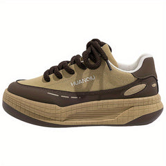 HUANQIU Women's Casual Skate Shoes Lace up Platform Sports Sneakers