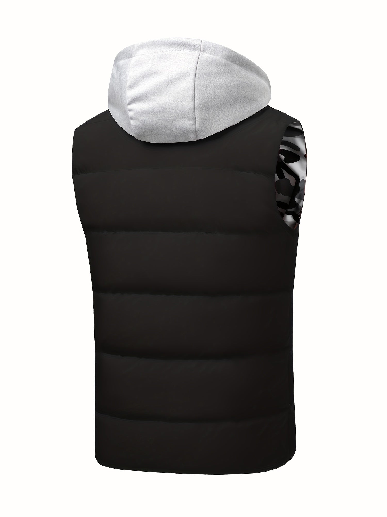 Men's Hooded Zip Up Cotton Vest with Pockets