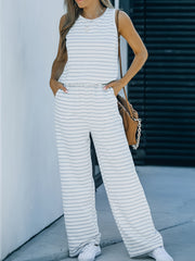 Striped Tank Jumpsuit Sleeveless Casual Jumpsuit