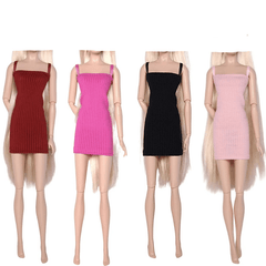 Doll Clothes Tight Fitting Dress Elastic Party Wear for 1 6 Doll