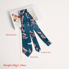 Leaf Print Unisex Tie Casual Shirt Bow