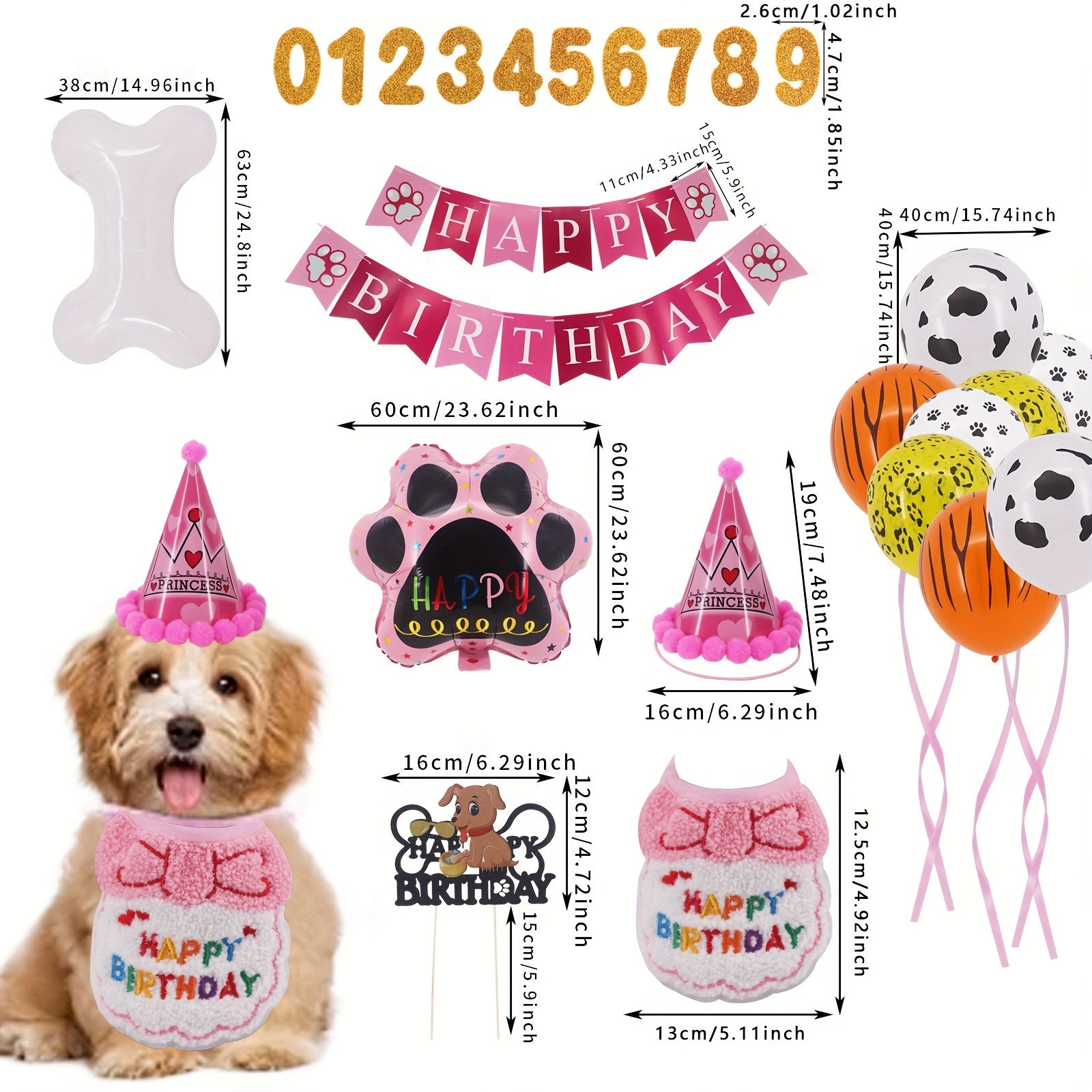 40pcs Pet Birthday Balloon Set for Celebration