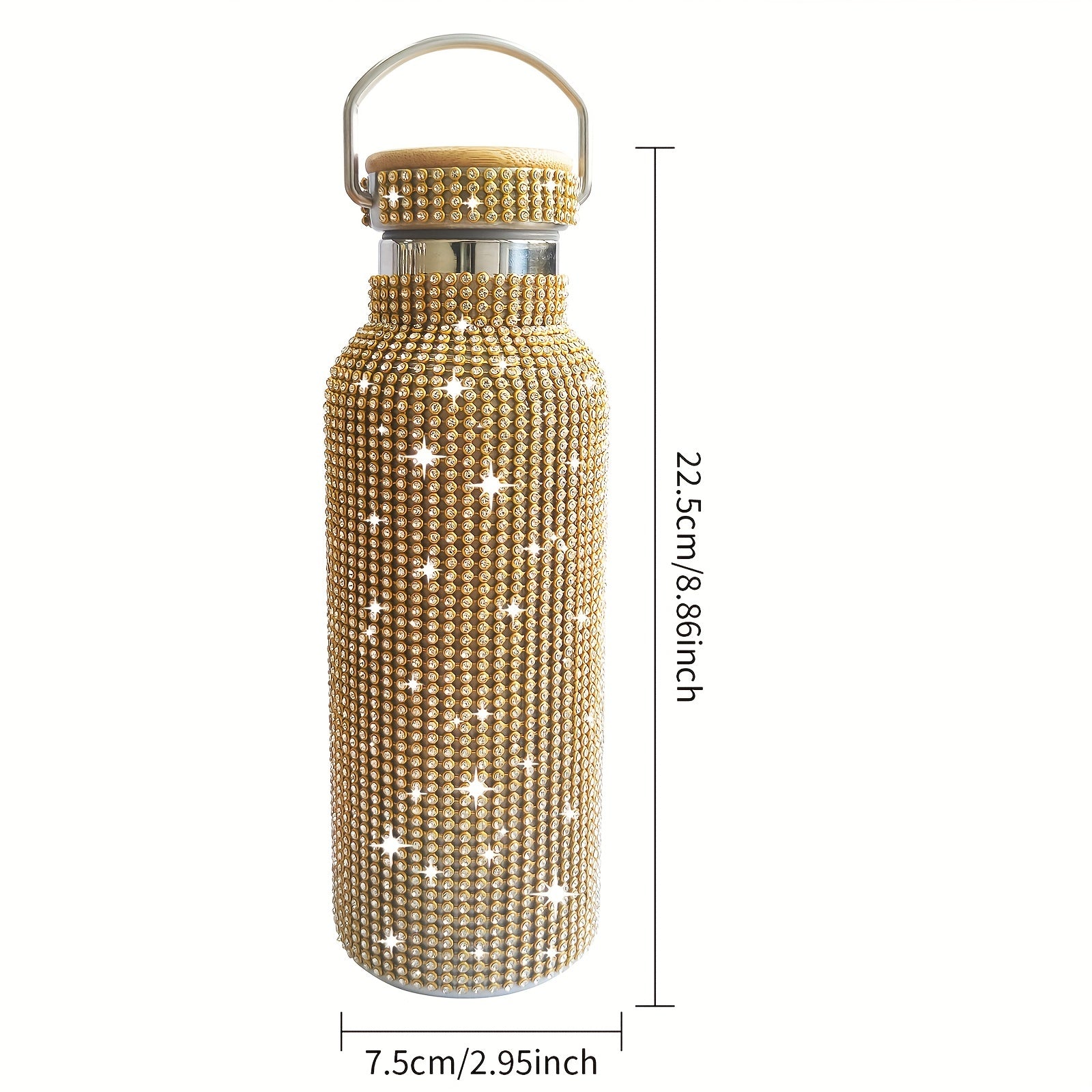 500ml Vacuum Cup Stainless Steel Insulated Bamboo Cover Water Cup