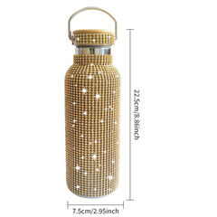 500ml Vacuum Cup Stainless Steel Insulated Bamboo Cover Water Cup