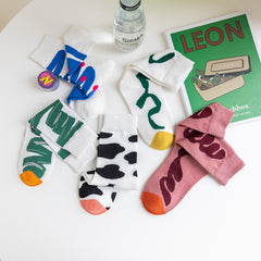 5 Pairs Women's Assorted Crew Socks
