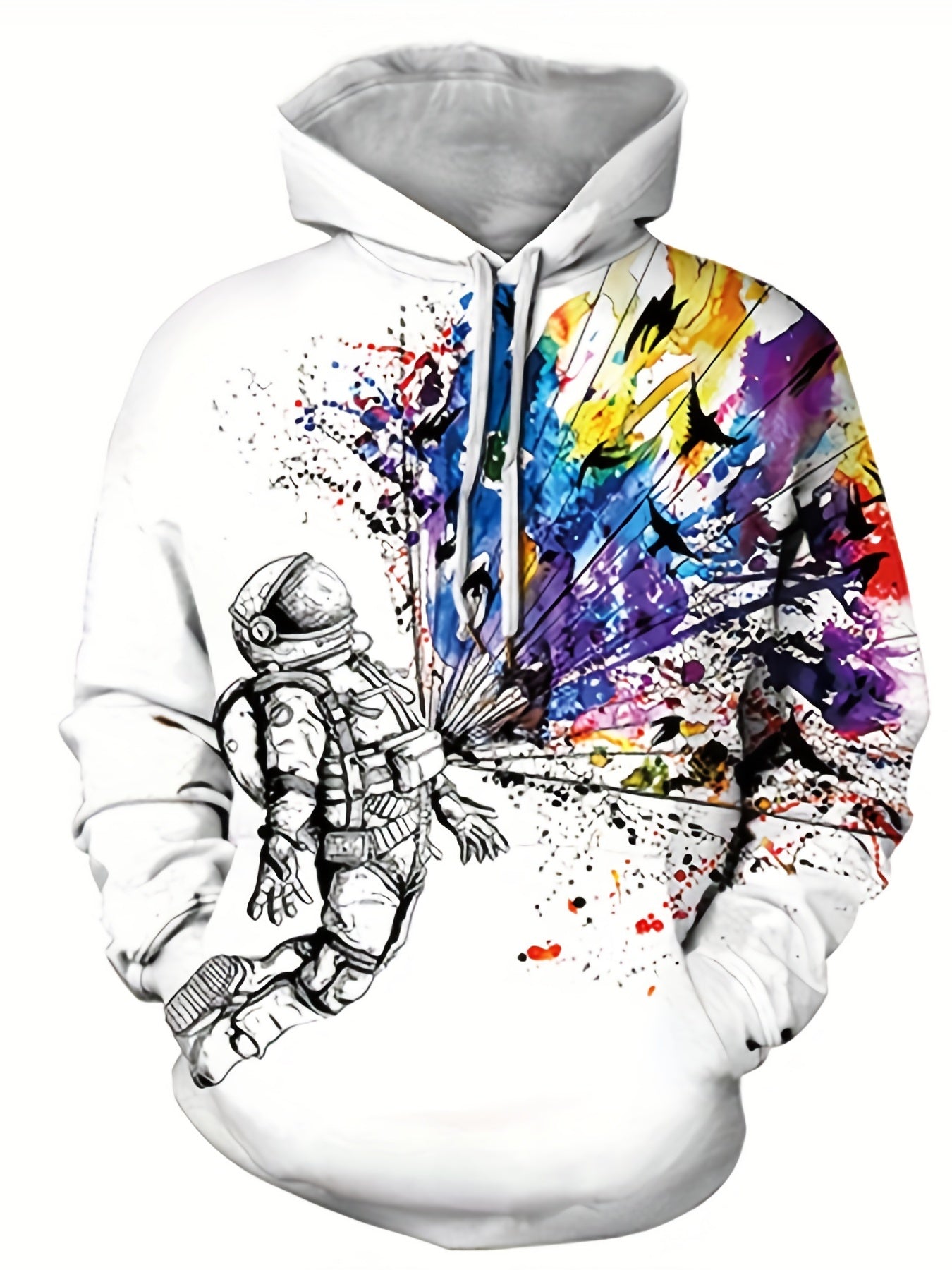 3D Graphic Print Hoodie Men's Casual Pullover Hoodie