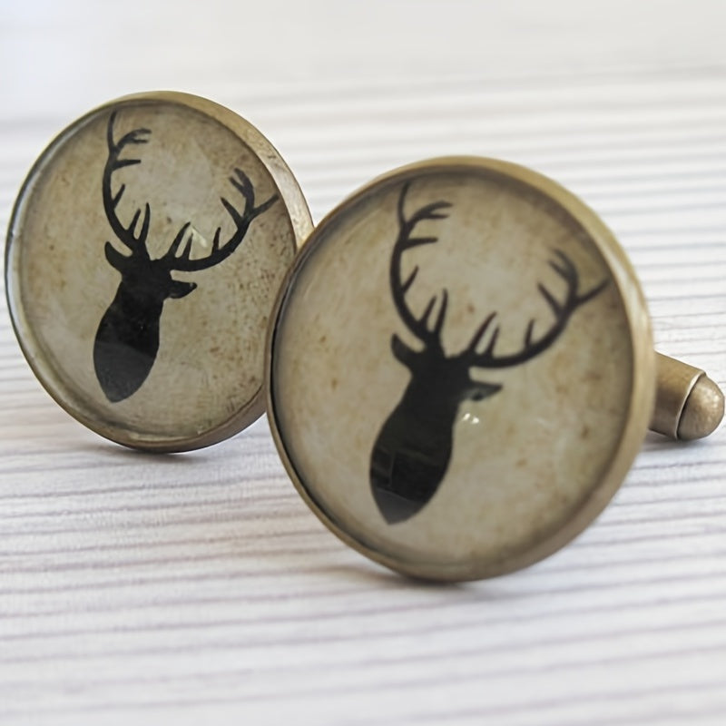 Deer Cufflinks Wedding Cufflinks Picture Cufflinks Unique Cufflinks
