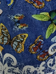 Butterfly Denim Print Skinny Leggings for Spring & Summer Women