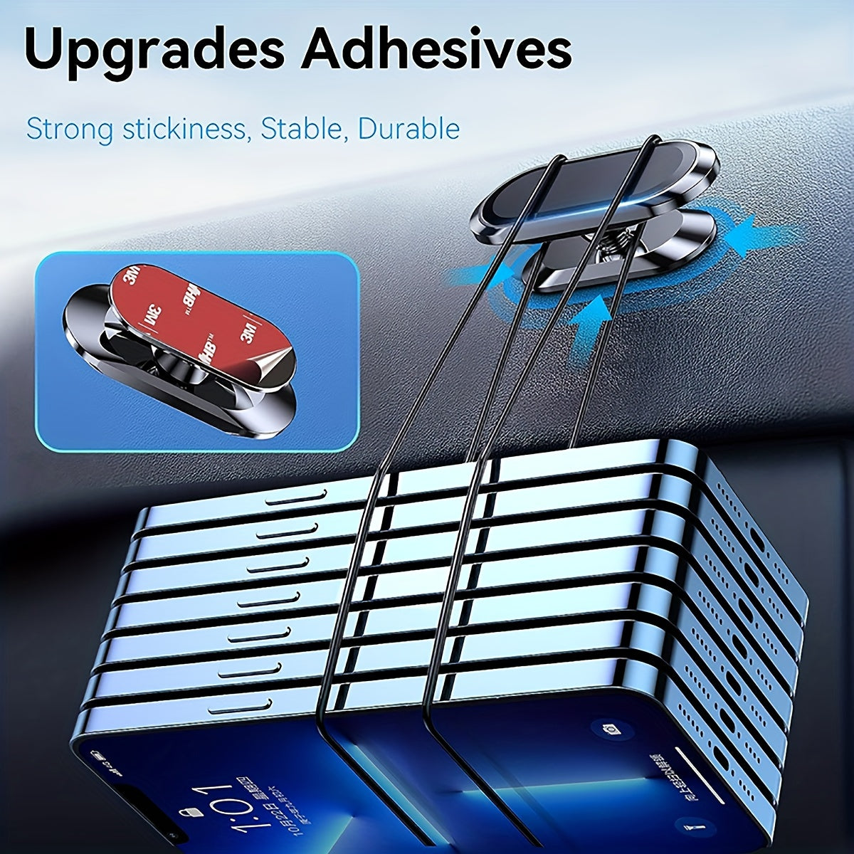 8 Magnets Car Magnetic Phone Holder with 2 Metal Plates