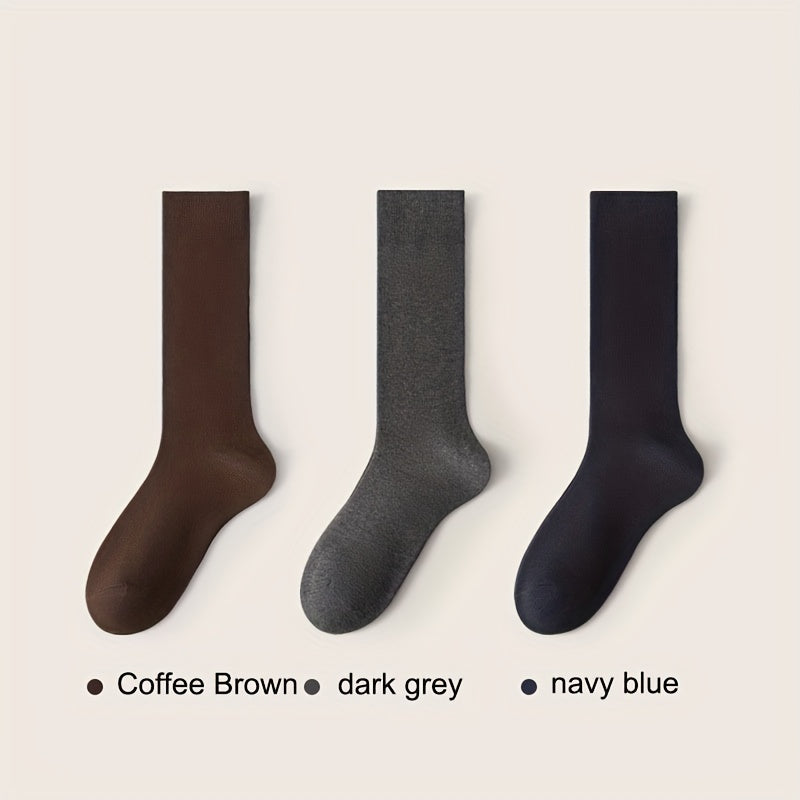 Classic Solid Cotton Mid calf Socks - Outdoor Comfortable And Breathable Socks