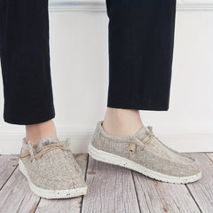 Men's Canvas Slip On Loafer Shoes Casual Anti skid Flat Sneakers