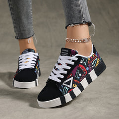 Graphic Pattern Lightweight Breathable Skate Shoes