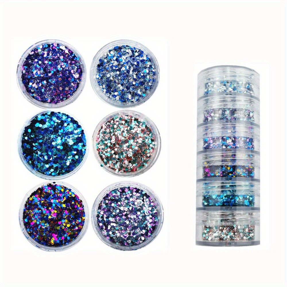 6 Resin Confetti Foil Filler for DIY Nail Art & More