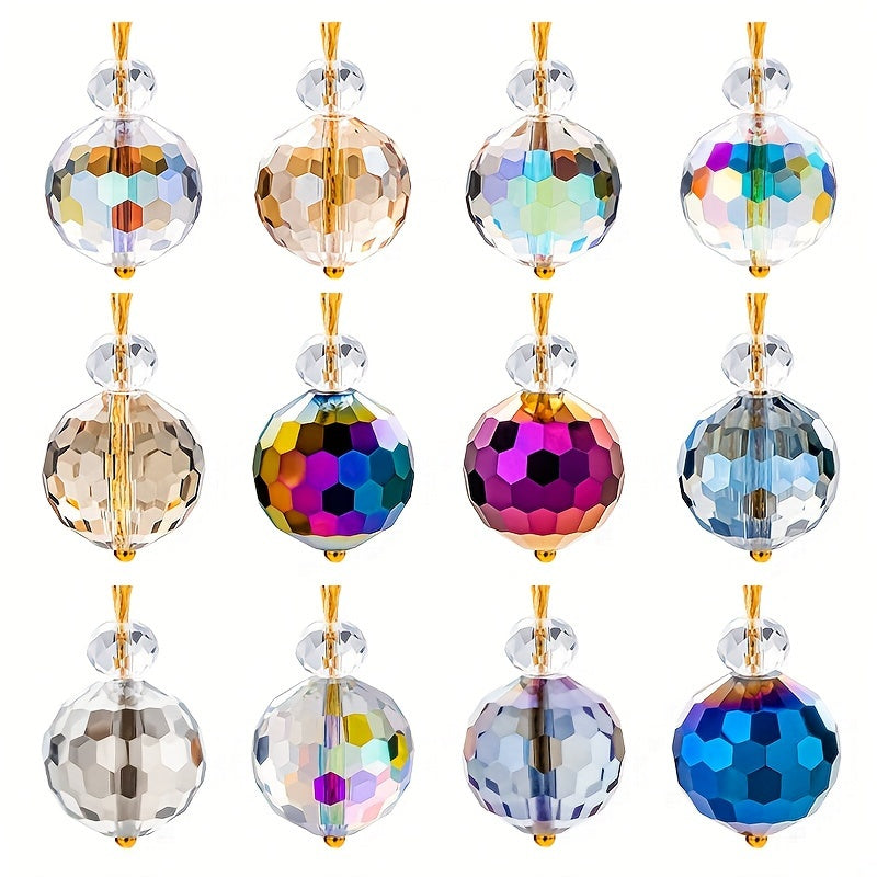 12pcs 22mm Iridescent Ball Bead Pendant Christmas Tree Crystal Ball