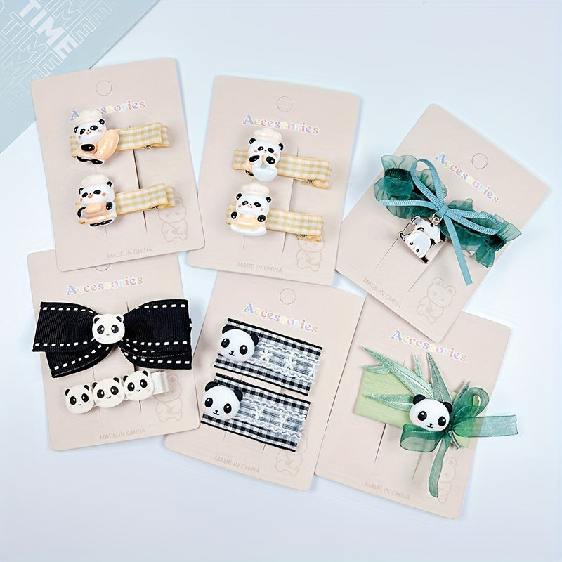Adorable Panda Hair Clip Set