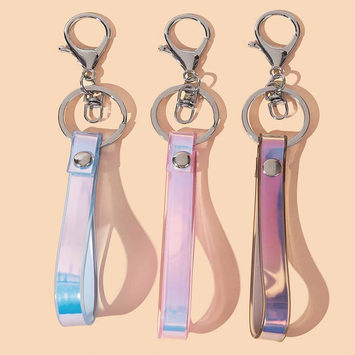 Colorful Reflective Hand Wrist Lanyard Key Chain for Women Teens Girls