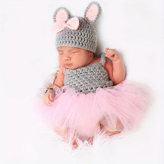 2pcs Baby Hats and Dress Set for Newborn Photography