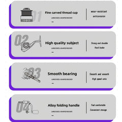 5000 Series Stainless Steel Spinning Reel Fishing Tackle