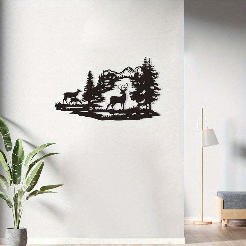 Metal Art Wall Decoration - Forest Deer Home Decoration