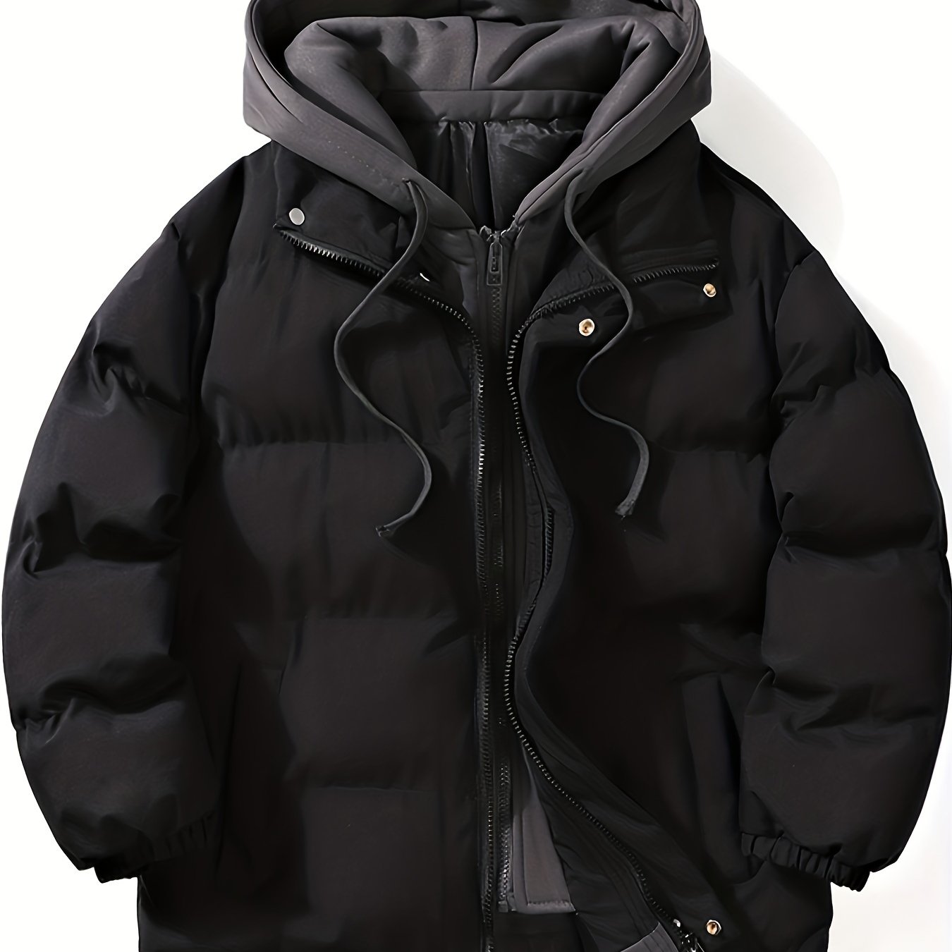 Men's 2 In 1 Casual Outdoor Sports Zip Padded Hooded Jacket