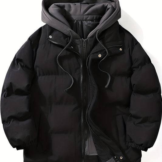 Men's 2 In 1 Casual Outdoor Sports Zip Padded Hooded Jacket