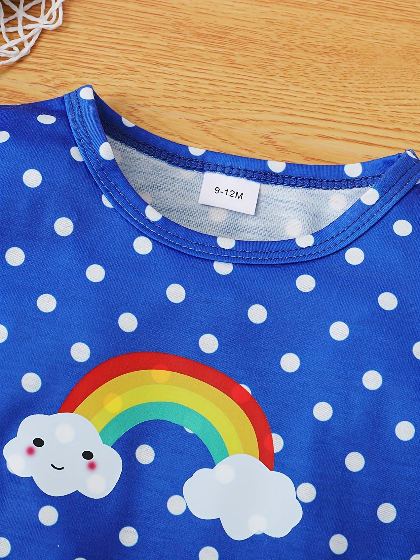 2pcs Baby Girls Rainbow Print Dress Set for Summer