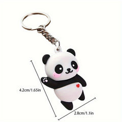 Panda Keychain Pendant Silicone Decoration for Keys Backpacks Wallets