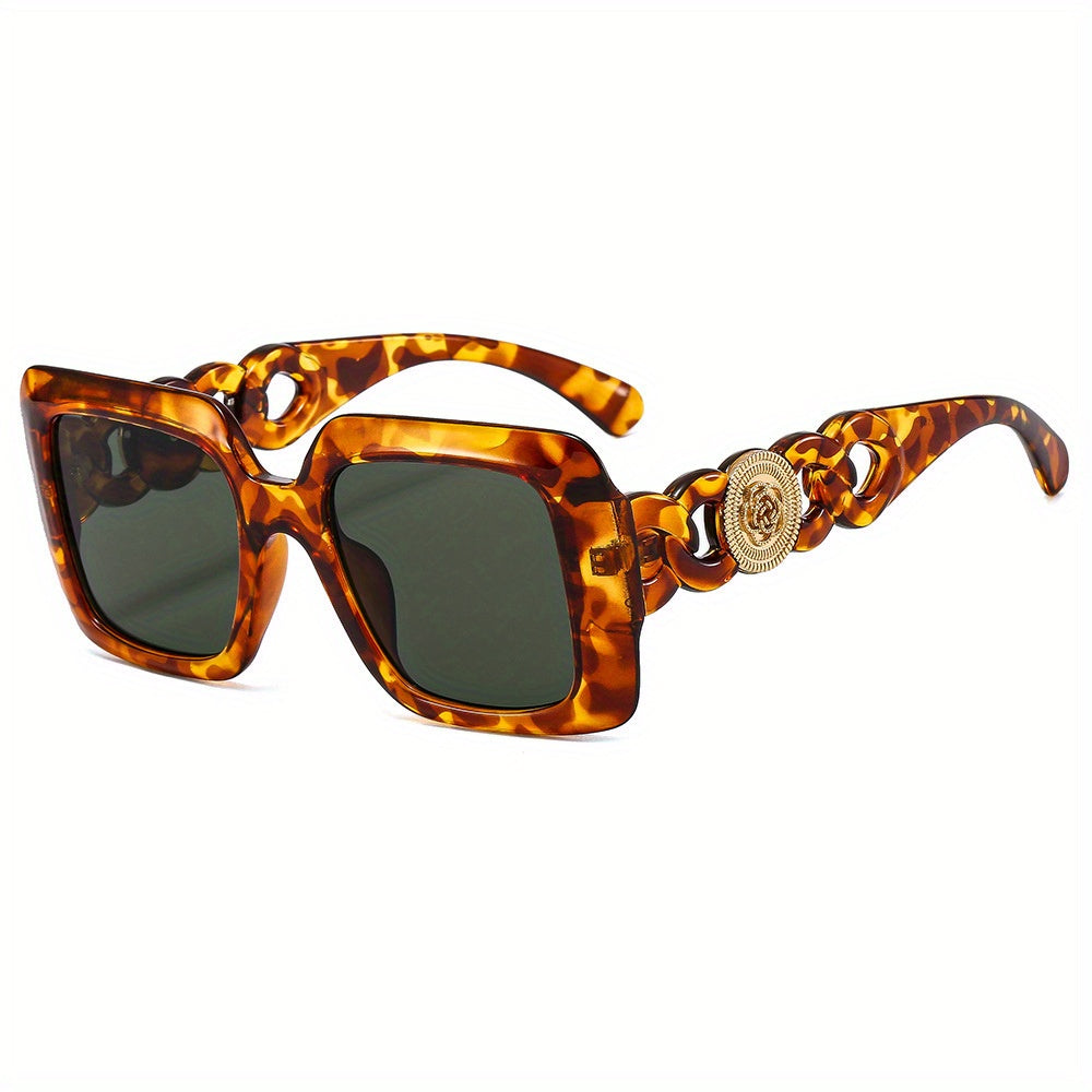 Flower Square Sunglasses UV400 Sun Shades with Case