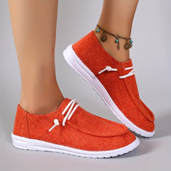 Women's Solid Low Top Sneakers Lightweight Casual Walking Shoes