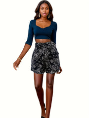 Boho Paisley Print Tie Waist Shorts