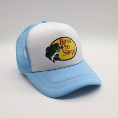 Fish Print Baseball Cap Mesh Breathable Adjustable Trucker Hat