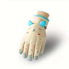 Kids Winter Waterproof Windproof Cartoon Padded Gloves